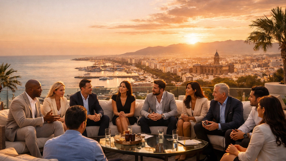 Entrepreneurs échangeant lors d’un mastermind stratégique