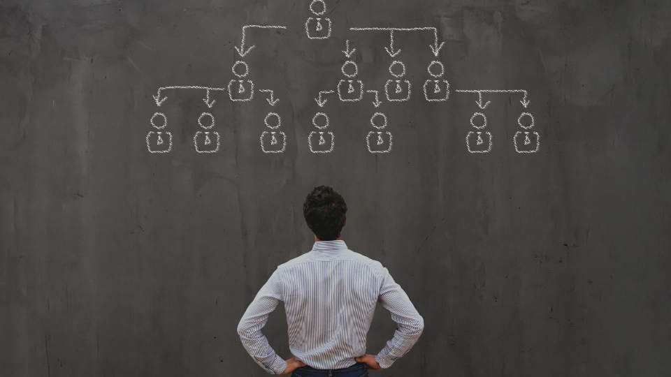 Schéma illustrant la délégation des tâches et la systématisation des processus en entreprise<br />
